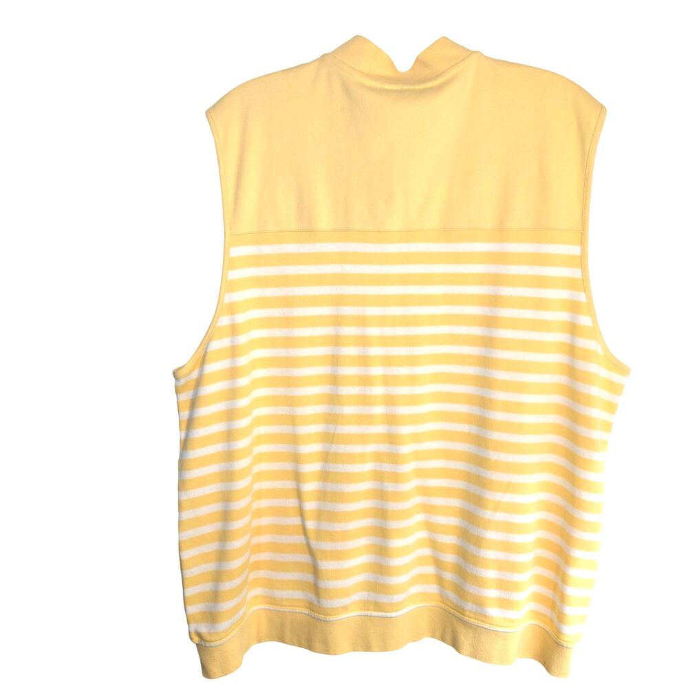 Alfred Dunner XL Yellow Zipper Striped Vest Women's Top Shirt Miss Size 16 18 - Picture 5 of 6